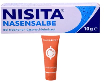 Nisita Nasensalbe I Befeuchtet & pflegt trockene Nasenschleimhaut I Löst Borken & Krusten I Konservierungsstofffrei I Für Säuglinge, Kinder & Erwachsene I Spar-Set plus Pharma Perle (1x 10 g)