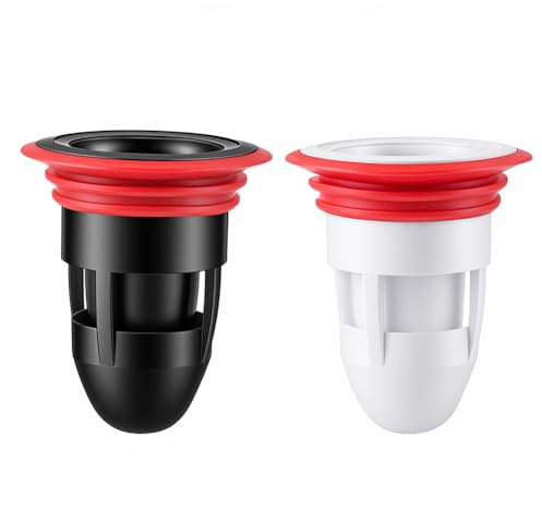 2 Stück Geruchsverschluss Bodenablauf, 37–52mm Bodenablauf, Geruchsstopper, Geruchsdicht Und Schimmelresistent Für Dusche, Küchen, Schwarz Und Weiß
