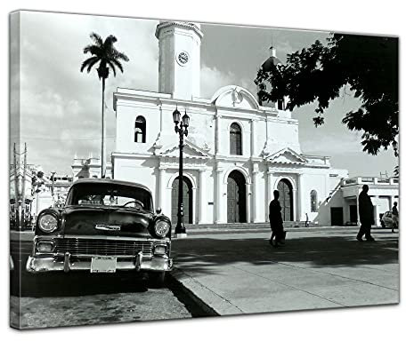 Bilderdepot24 Bild auf Leinwand | Oldtimer - Kuba I in 60x50 cm als Wandbild | Wand-deko Dekoration Wohnung modern Bilder | 202489