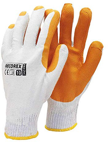 Reis RECOREX skyddshandskar, vitorange, 10 storlekar, 12 stycken