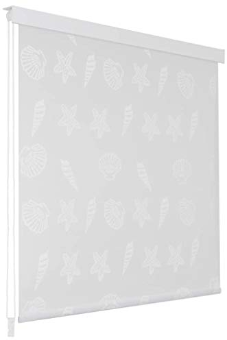 Tidyard- Duschrollo 120 x 240 cm Seesternmuster Duschvorhang Schnelltrocknend Dusche Rollo Badewannenvorhang