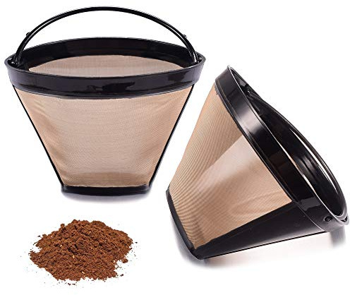 Reusable No.4 Cone Coffee Maker Filters for Ninja Coffee Bar Brewer Replacement Permanent Basket Filter (2 Coffee Filters)
