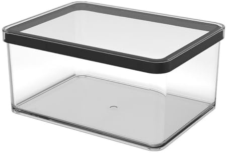 Rotho Loft rechteckige Vorratsdose mit Deckel und Dichtung , Lebensmittelechter, Aufbewahrungsbox, Küchenhelfer , Organizer - Kunststoff (SAN) BPA-frei, transparent/schwarz (2,25 L rechteckig)