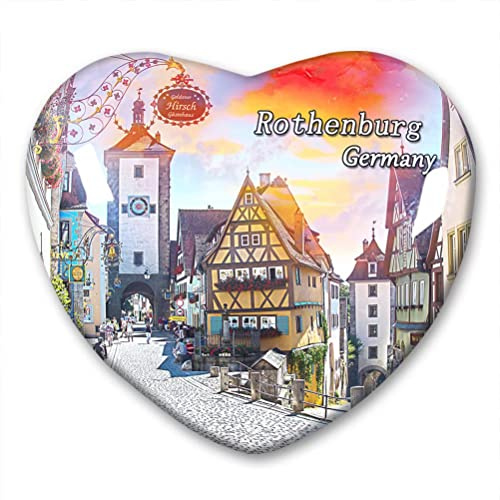 Deutschland Rothenburg Kühlschrankmagnet Kühlschranksticker Kollektion Deko Magnet Reise-Souvenir Herzform Kristallglas