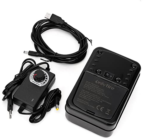 onlyfire Moteur Tournebroche Électrique 3 en 1 pour Barbecue - Alimentation Secteur, Piles D ou Câble USB – Vitesse Réglable 1,5 à 7 RPM – Compatible avec Rotissoire, Méchoui et Broche à Viande