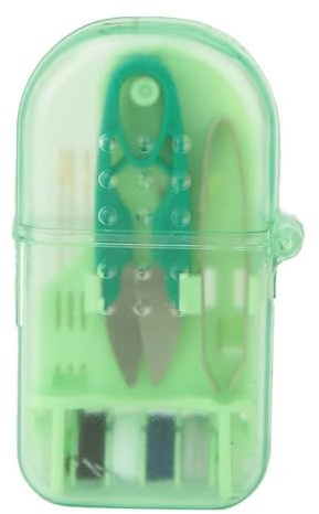Näh-Kits, kleine Näh-Kit Reise Näh-Kit Mini Näh-Kit Box mit Aufbewahrungsbox Näh-Schere Faden Pinzette Nähnadeln Nadel und Faden Kit Kunststoff Näh-Box Notfall Nähbox (grün)