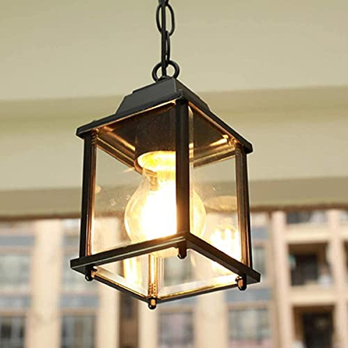 Lampe de plafond industrielle rétro étanche pour l'extérieur, abat-jour américain minimaliste pour cour extérieure, pavillon de villa, suspension traditionnelle, verre, métal, plafonnier Edison