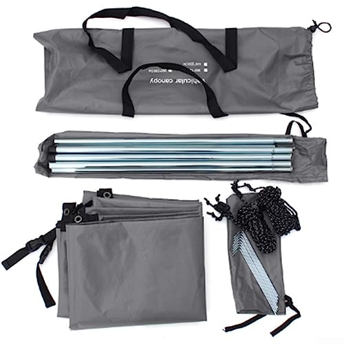 Grey Camping Rear Tent for Car, for MOTORHOME, Caravan and Bus, Awning, Tarp, Ultralight Awning, 210D Car Awning, Waterproof, UV for PROTECTION, Fishing Tent, Windproof, 300 x 200 cm