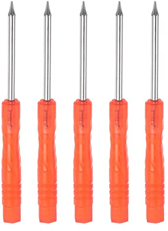sourcing map 5Stk Mini Torx Schraubenzieher T2 Stern Kopf für Uhr Brillen Elektronik Reparatur (Rot)