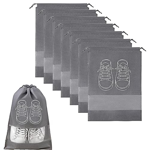 8 Stück Schuhtasche Reise, Schuhbeutel Reise Mit Transparentes Sichtfenster, Wasserdicht Staubdicht Vlies Schuhsack Set, Staubabweisende Schuhtaschen Für Reisen Oder Zuhause-Aufbewahrung