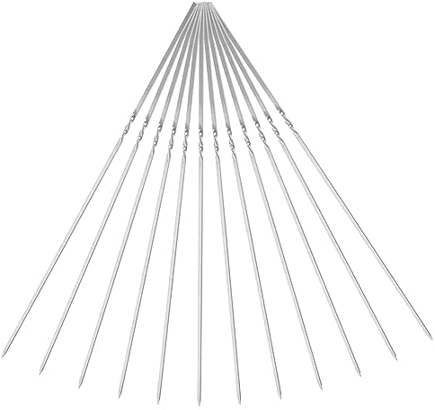 Alipis Lot de 50 Brochettes de Barbecue en Acier Inoxydable pour La Cuisson en Extérieur