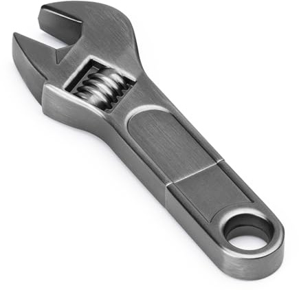 BORLTER CLAMP Memoria USB de 64 GB Pendrive con Forma de Llave Inglesa Retro de Metal para Almacenamiento Externo de Datos, Negro