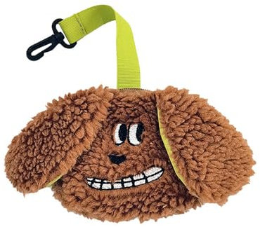 DONGKER Hundekotbeutelhalter, Freihändiger Kotbeutelspender für Hunde, Niedliche Plüschwelpenform Kotbeutelhalter mit Clip-Leine für alle Leinen (Kotbeutel nicht im Lieferumfang enthalten)