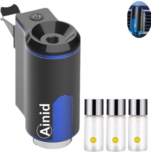 Ainid Diffusore di Aromi Intelligente per Auto - Ricaricabile, 3 Livelli Regolabili, 3 Bottiglie di Olio Essenziale - Per Ufficio/Casa