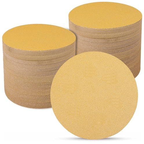 Sruhrak 100 Pcs Sanding Discs 150mm No Hole 60 Grit | Hook and Loop Sander Pads, Compatible with Random Orbital Sanders and Oscillating Tools