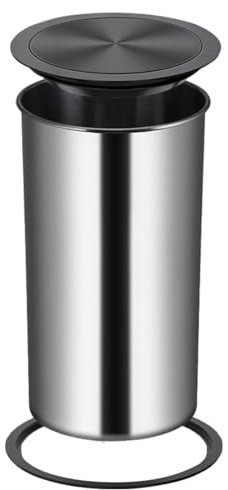 GZKDKZB Pattumiera da Incasso per Cucina da 9l/12l, Contenitore per rifiuti da Esterno salvaspazio e Facile da Pulire, Coperchio per sportello di bilanciamento del Piano di Lavoro in accia