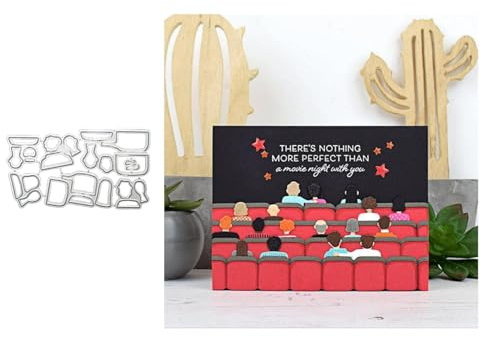 Kino Theater Stanzschablone, Metall Stanzformen Set für Kartenherstellung | Stanzbögen, Die Cuts für DIY Scrapbooking, Fotoalbum, Journale Prägungen,Karten Dekorative