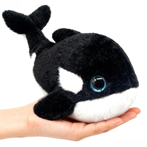 Gisqis Klein Baby Orca Kuscheltier Niedliches Orca Plüschtier 28CM Schwarz | Süß kuscheltier orca, realistic weich stofftier, kuschelweiches für kinder geburtstage besondere anlässe, inneneinrichtung