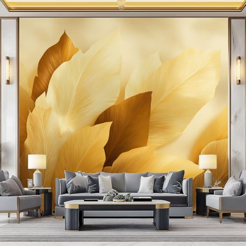 WHUOEUCO Papel Pintado Murales Hojas Tropicales Vintage 200x140 cm Murales Papel Tapiz Efecto 3D, Para Comedor, Salón, Dormitorio, Fondo De Tv Pared Fotomurales Decoración