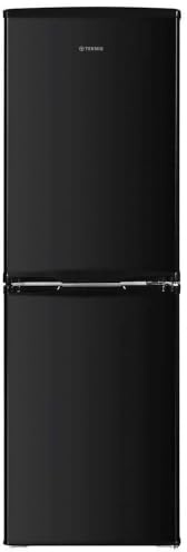Teknix STF1448B Freestanding 50/50 Fridge Freezer, Compact 142L Capacity, Adjustable Temperature Control and Legs, Reversible Doors, Efficient LED Light, 4 Star Freezer Rating - in Black