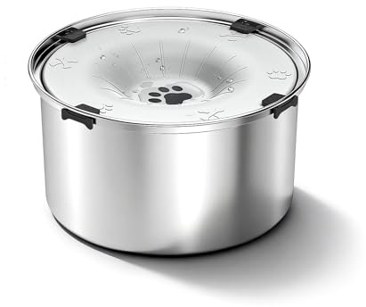 Bestwist Hundenapf, Trinknapf Hund Anti Schlabber für Mittlere und Große Rassen, 5.68L Anti Schling rutschfest 304 Edelstahl Hunde Napf (Hellgrau)