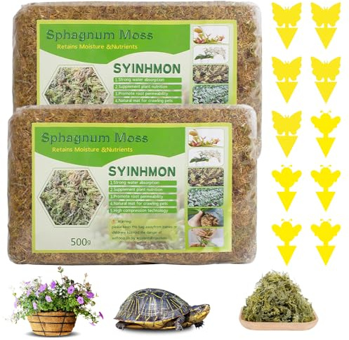 NAVESO 2×500g Musgo Sphagnum,Musgo para Orquideas con Trampa,Sphagnum Moss para Orquídeas para Orquideas Plantas En Maceta Cultivo De Florales En Casa