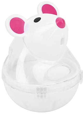 KIMISS Mangiatoia Interattiva per Gatti - Dispenser Lento di Cibo per Perdite di Animali Domestici, Giocattolo a Forma di Bicchiere per Topi - Giocattolo Interattivo a Forma di Gatto (WHITE)