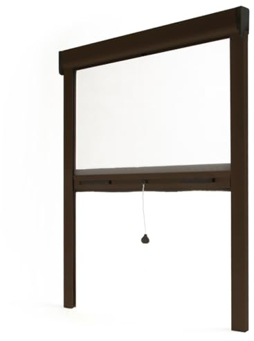 Avosdim - Estor mosquitera para ventana (aluminio de lujo, 80 x 100 cm), color marrón