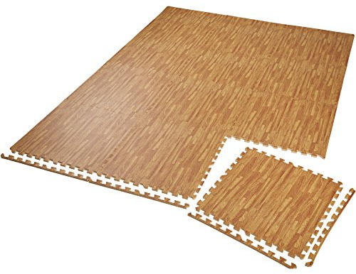 tectake Bodenschutzmatte, Puzzle Matte für den Boden, Schutzmatten für Fitness Übungen, Fitnessgeräte, als Fallschutzmatten indoor, Belag für Garagenboden, dicke Puzzlematten 61cm x 61cm