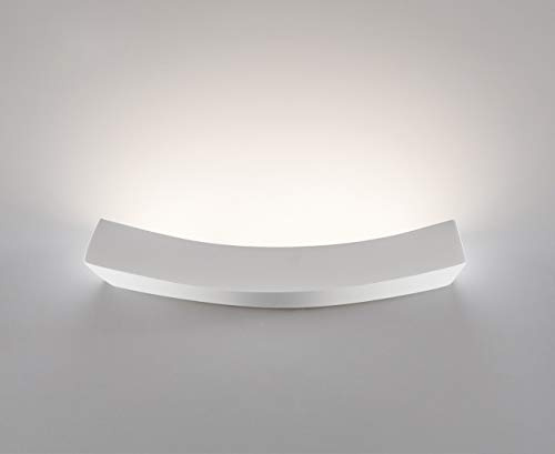 MAZZOLA LUCE Applique curva lampada da parete di gesso ceramica bianca pitturabile per interni