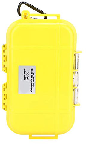 Caja Seca Impermeable Caja de Alenamiento,Caja Impermeable a Prueba de Agua al Aire Libre Buceo Supervivencia Caja de Transporte Contenedor Cojín de Goma Interior Desmontable(Amarillo)