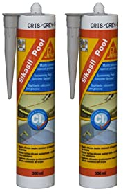 Set di 2 sigillanti siliconici SIKA Sikasil Pool - Grigio - 300ml