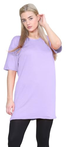 janisramone® Plain Oversized T Shirts for Women UK, Longline Ladies PJ Tops