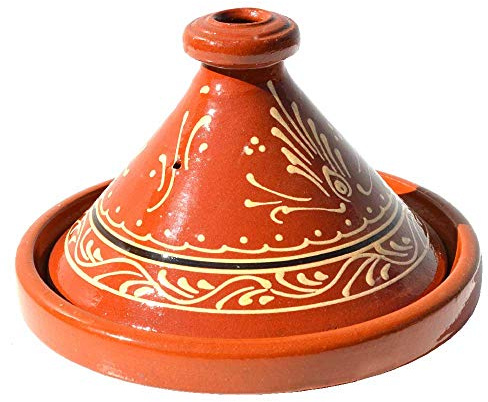 Marokkanische Tajine Ø 30 cm glasiert zum Kochen für 4 bis 5 Personen | Handgefertigt Tontopf Gartopf Schmortopf aus Marrakesch