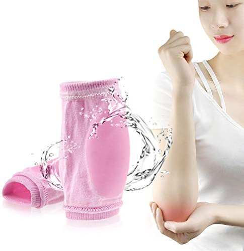 QoFina Coudières en Gel, Manchons de coude en Gel de Silicone Couverture de Protection de coude Respirante Protecteur de coude en Gel pour Peau sèche