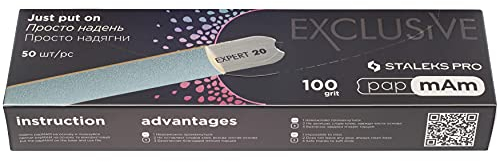 VJ Nail File Disposable Papmam Container Interchangeable Straight for Matal Base File Staleks 100/150/180/240 Grit 50pcs (100 Grit)