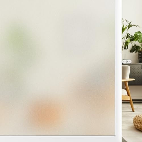 DIFIT Fensterfolie, Anti UV Milchglasfolie Sichtschutzfolie Fenster, Entfernbar Selbstklebende Folie Fensterfolie Blickdicht, Wiederverwendbar Folie Fenster Sichtschutz für Büro Wohnen (60x200cm)