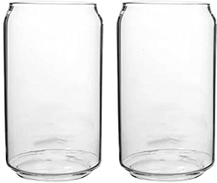 Angoily Vasos De Vidrio En Forma De Lata 18 Onzas Juego De 2 Vasos Grandes Para Cerveza Cócteles Jugo Bebidas Frías Y Whisky Para Hogar Y Reuniones