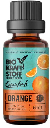 BiOKRAFTSTOFF - Essentials: Esencia de naranja, aroma natural, orgánico, vegano para ingestión y condimentación 100 % aceite esencial puro...
