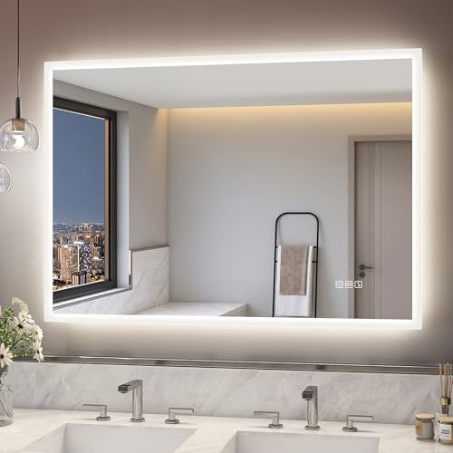 S'träsk badrumsspegel med belysning, Bluetooth, 3 färgtemperaturer, IP44 LED-funktion, horisontell/vertikal