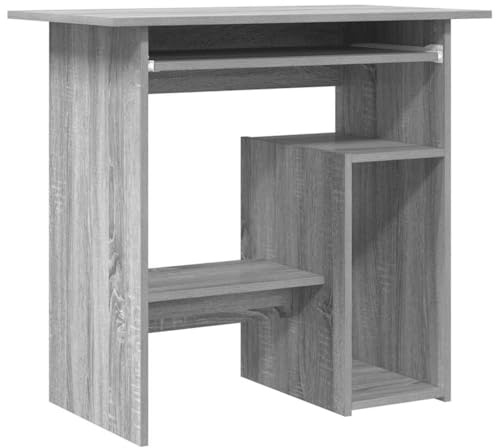 vidaXL Schreibtisch Computertisch Arbeitstisch Bürotisch PC Tisch Büro Laptoptisch Büromöbel Arbeitszimmer Grau Sonoma 80x45x74cm Holzwerkstoff