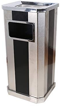 Pattumiere Bidone for il riciclaggio di rifiuti in acciaio inox Pattumiera Ordinamento Contenitore Organizzatore esterna for Hotel Patios Cucina d'argento Cestino Spazzatura ( Color : Side opening )