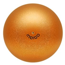 DRUNA Palla Ginnastica Ritmica Metallizzata + Glitter PVC 15 cm 300 gr, Arancione