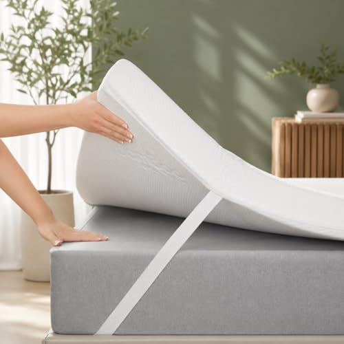 Memory Foam Mattress Topper 4ft Small Double Bed – 7cm Thick Dual Layer Orthopaedic Topper, Cooling Mattress Pad for Back & Joint Pain Relief, Pressure Relief & Comfort Support