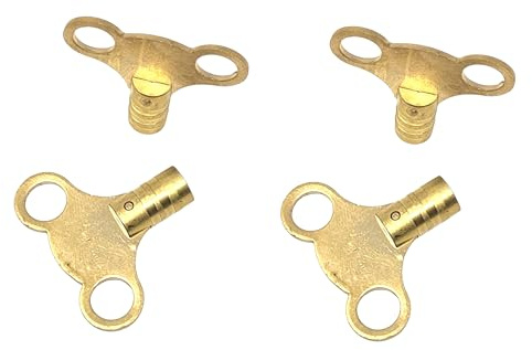 fiXte Radiator Plumbing Bleed Bleeding Key Keys Solid Brass Vent Venting Air Valve (Pack of 4)