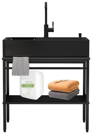 Lavandino Cucina Multifunzione,Lavello In Acciaio Inox Autoportante,Lavello Da Esterno Con Rubinetto,lavandino Da Campeggio Portatile,Lavabo Da Giardino,Lavatoio Con Mobile,Impermeabile E Antiruggine