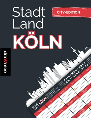 Stadt Land Köln: Geschenk für Kölner & Köln Fans - Quiz Spiel Souvenir, Andenken: Spielblock mit 35 Blatt Din-A4 (Seiten zum Ausschneiden)
