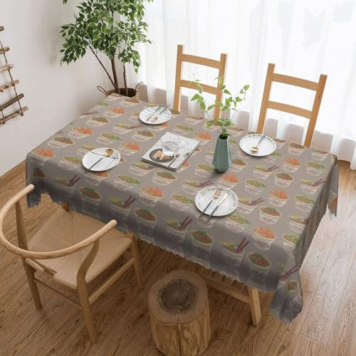 ZISHAK Mantel rectangular con forma de huevera, fideos, ramen, perfecto para fiestas, comedor, decoración de mesa de restaurante
