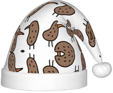 Kiwi Birds Niedliche festliche Kinder-Weihnachtsmannmütze – eine bequeme, bedruckte Weihnachtsmütze, ideal für Neujahr und festliche Feiertagsfeiern