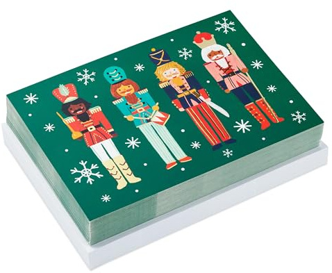 Hallmark Tarjetas de Navidad en caja, cuatro cascanueces (40 tarjetas y 40 sobres)